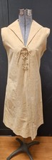Rare Vintage 1970s Halston Tan Ivory Ultrasuede Dress, Size Small or Medium
