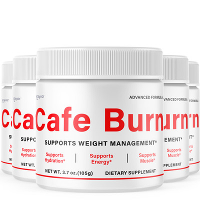 (5 Pack) Cafe Burn Powder Support For Weight Management & Fitness 150 Servings