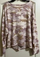 NWT OLD NAVY WOMEN’S PINK CAMO FRENCH TWIST OPEN SPLIT BACK TOP XL OVERSIZED