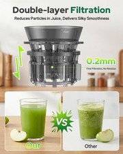 100 oz Cold Press Slow Juicer Machine 6.5" Extra Wide Chute 3-in-1 Smart Touch