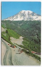 Vintage Mt Rainier National Park Stevens Canyon Switchback Postcard 1962