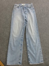 Mother Superior Jeans Womens 25 Light Wash Blue Straight Leg Distressed Denim