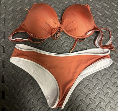Victoria s Secret Bikini Top 36C Strap Swim Malibu Copper Bottom Medium NWOT