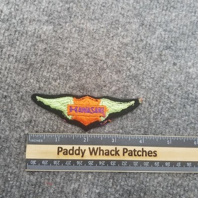 Vintage Kawasaki Patch Wings Motorcycle 70s 80s AD3d