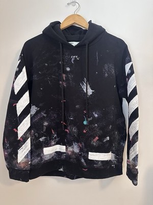 Off-White Multicolor Black Hoodie Virgil Abloh Seeing Things Sweatshirt Size S
