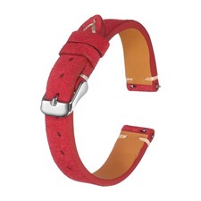 Leather Watch Bands 14mm Quick Release Watch Strap Suede Cowhide Red