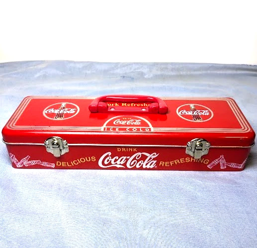 Coca-Cola Metal Tin Case – Vintage Style Toolbox – Red Drink Delicious Refresh - Image 2 of 4