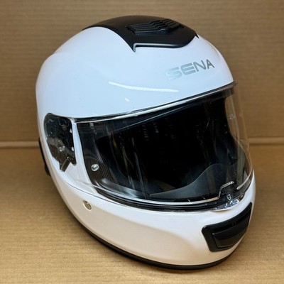 Look at Photos - (XL) Sena Momentum Motorcycle Helmet White Bluetooth