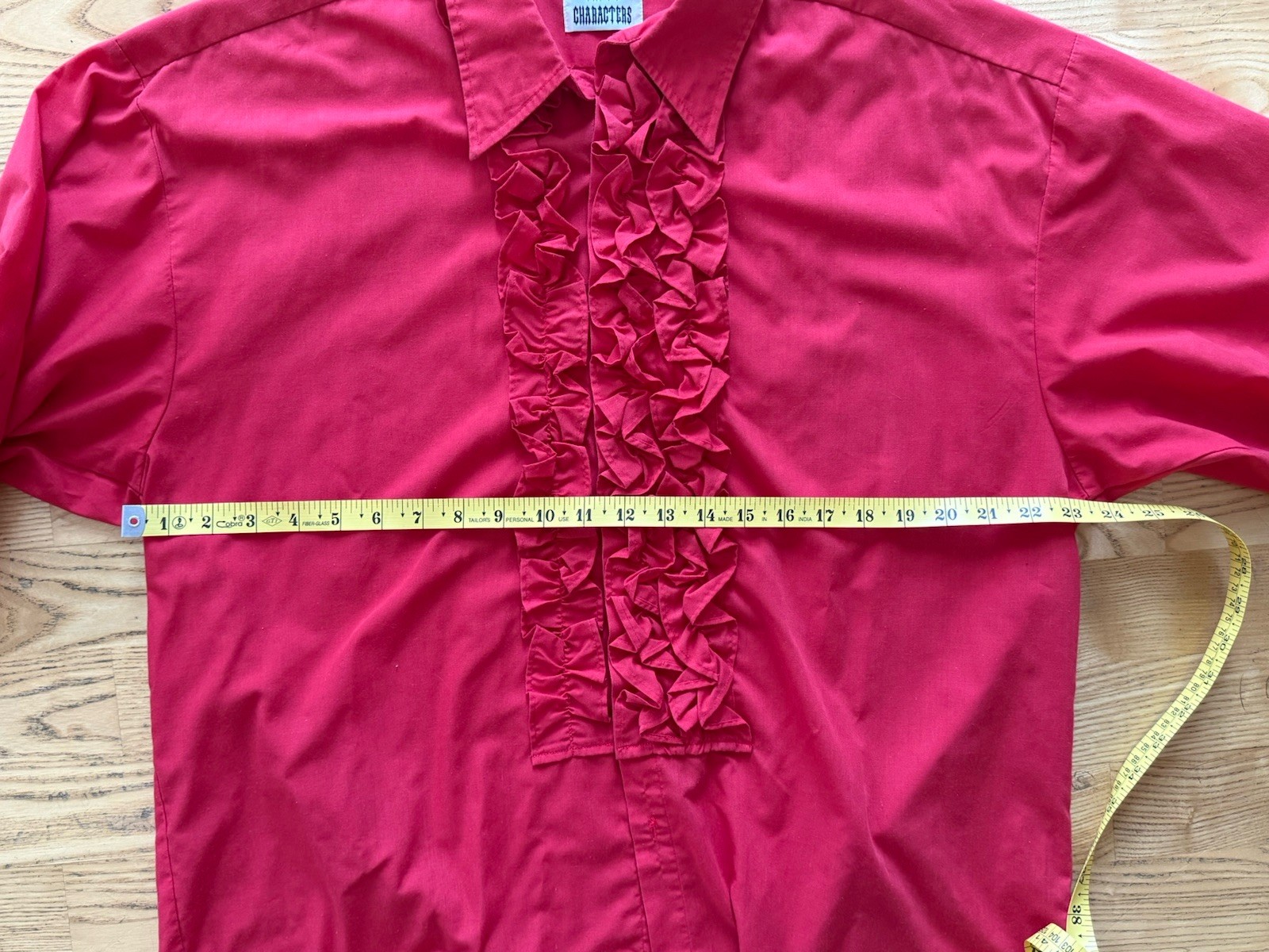 TABI’S Characters Red Ruffled Button Front Shirt … - image 7