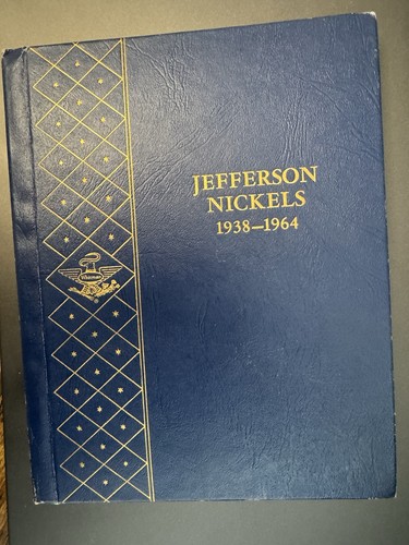 WHITMAN coin album Jefferson nickels 1938-1964, Complete Set , W/ 1950 Key Date.
