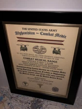 COMBAT MEDIC / CMB - AFGHANISTAN (COMMEMORATIVE ISSUE CERTIFICATE)