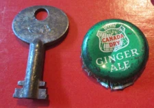 Antique CORBIN #P59 Steamer Trunk Chest SKELETON Key DOUBLE BIT Lock Vintage OLD