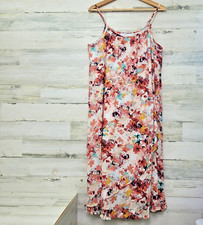 New Directions Spaghetti Straps Long Sundress Size M Lined Ruffle Cotton Blend