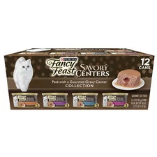 Fancy Feast Wet Cat Food Savory Centers Pate With a Gravy Center Variety
