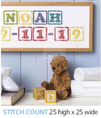 BUILDING BLOCKS ABC + NUMBERS 0-9 CROSS STITCH  PATTERN ONLY      EQ   RSU