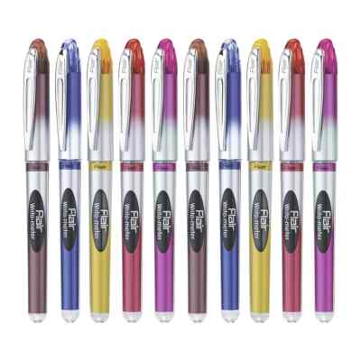 Flair Writometer Blue Ball Pen 0.6mm Pack of 10 Writes Up to 10,000 Meters