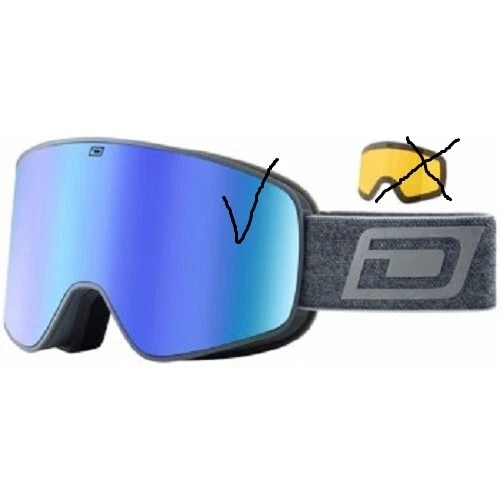 DIRTY DOG 54257 MUTANT LEGACY ADULT SNOW GOGGLES ONE LENS SIZE SML MED