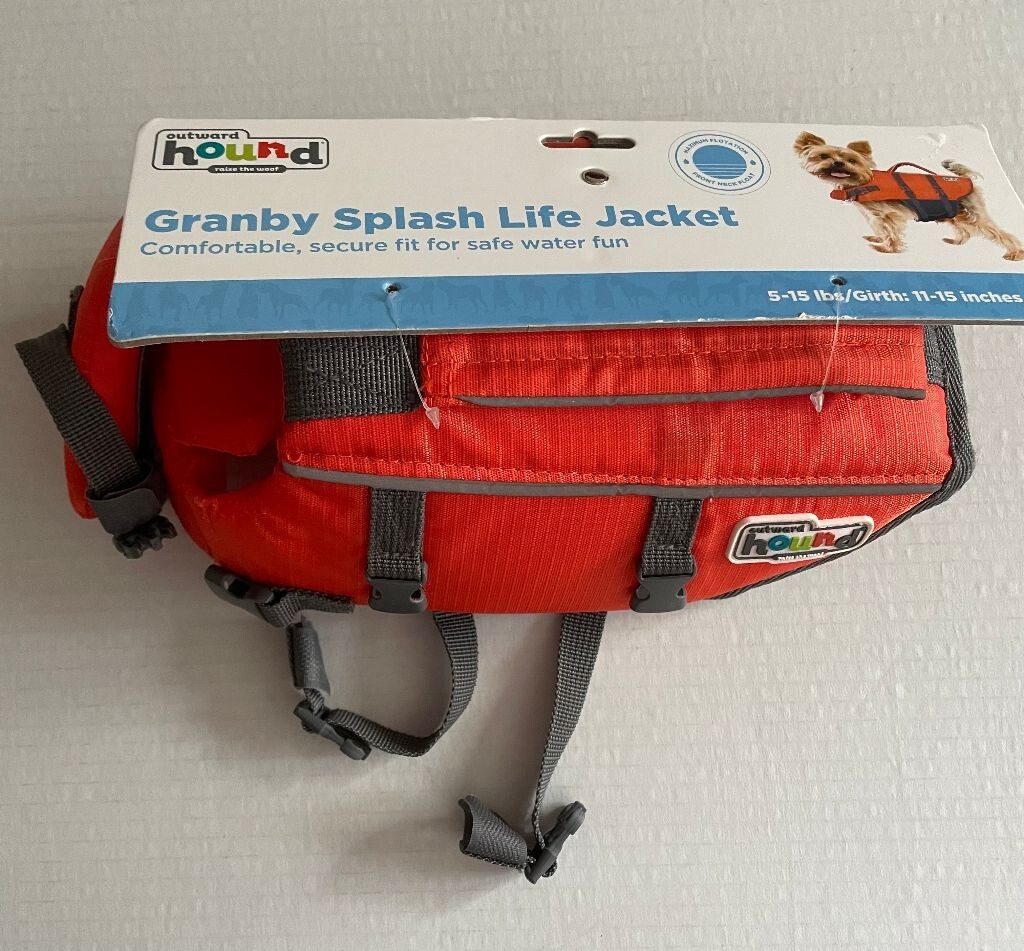 NEW Outward Hound for Dogs Granby Splash Life Jacket Orange XS 515 LBS