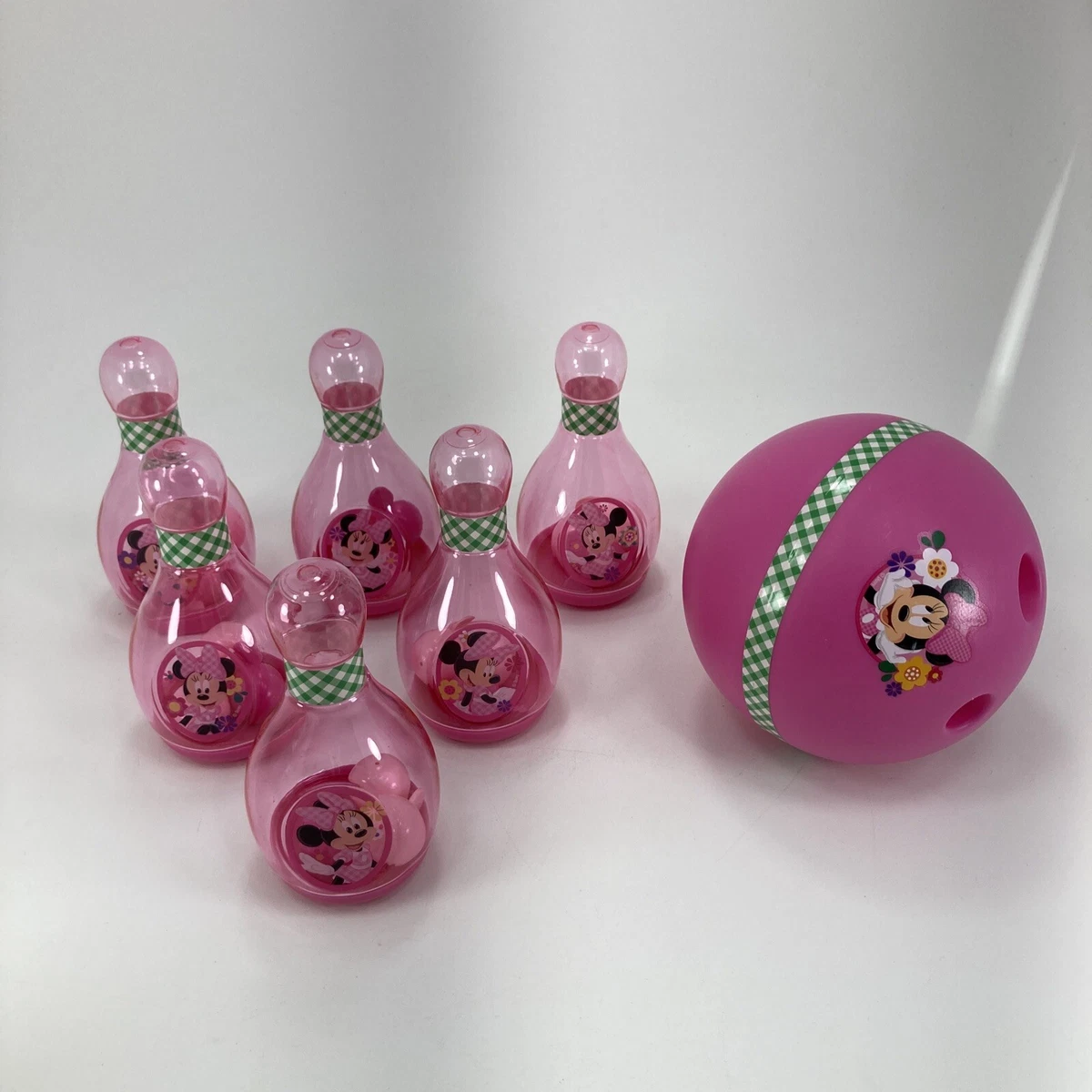 Disney Jr Minnie Mouse BOWLING SET 6 Pins 1 Bowling Ball Indoor Outdoor Fun