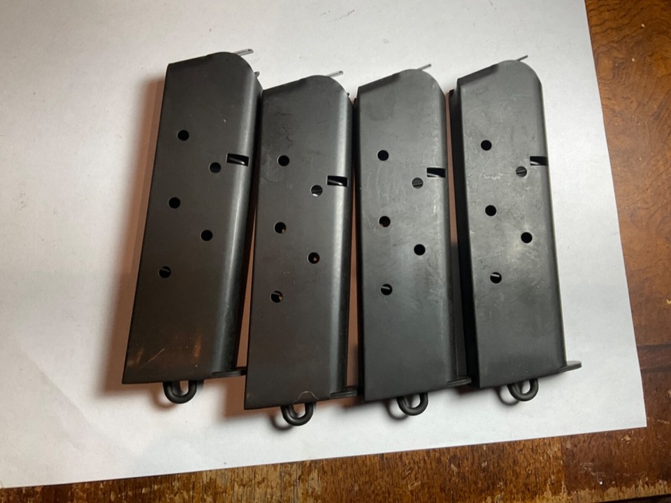 1 1911 WWI lanyard loop MAGAZINE 45ACP 7RDs Dull BLUED FINISH new ...