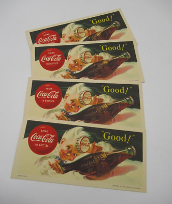 Lot Of 4 Coca Cola Co 1953 Ink Blotters / Litho USA /Drink Coca Cola in Bottles