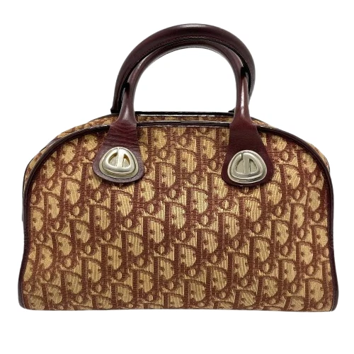 Sac à main Christian Dior mini fourre tout sac Boston trotteur PVC cuir bordeaux