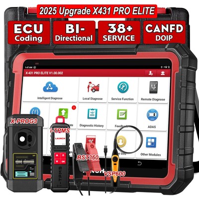 2025 LAUNCH X431 Pro Elite V+ Bi-directional Car Diagnostic Scanner Key Coding