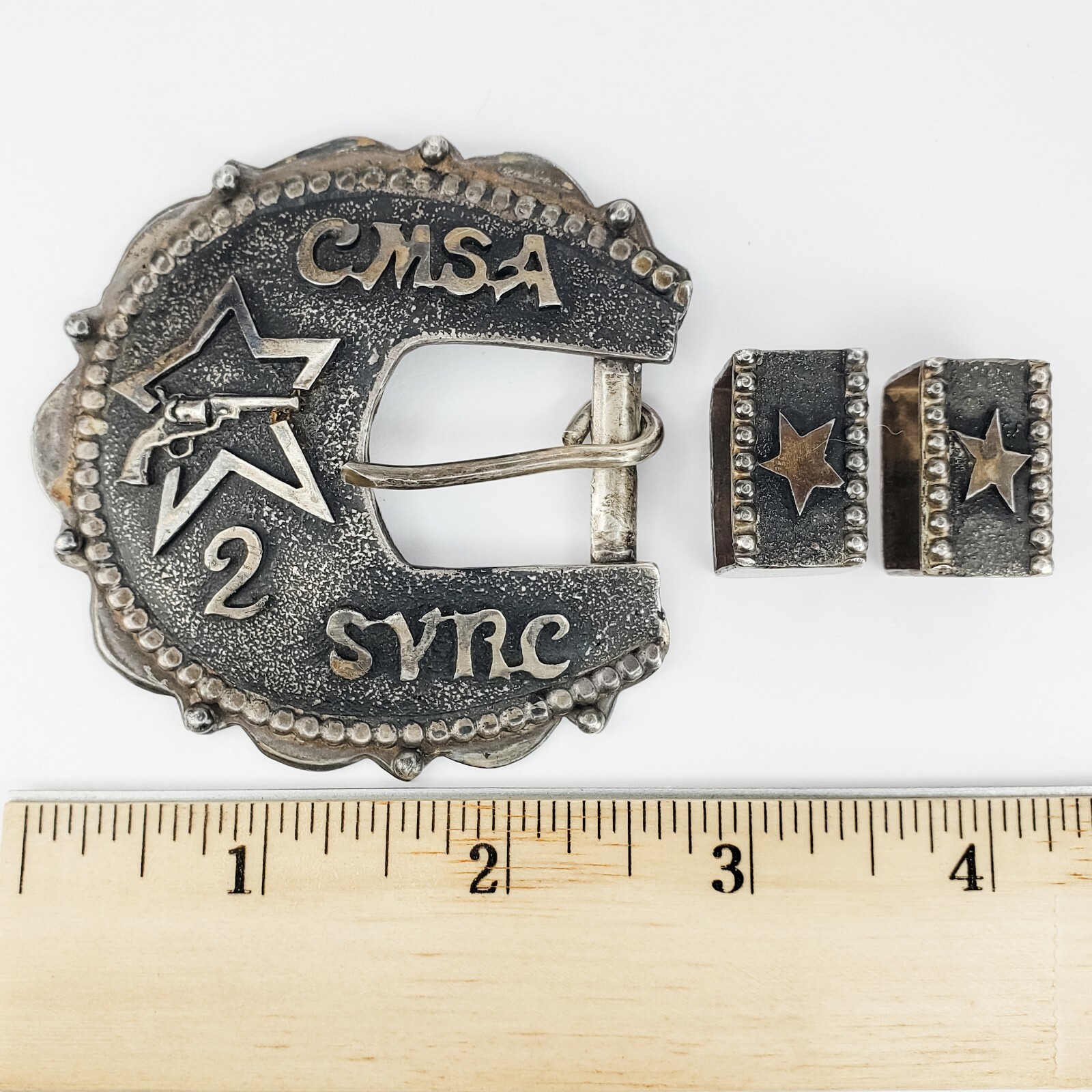 Cowboy Mounted Shooters Association Sterling Silver Belt Buckle with