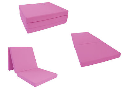Pink Shikibuton Trifold Foam Bed 3x27x75, High Foam Density 1.8 lbs