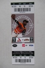 SAN FRANCISCO GIANTS VS CARDINALS 9/15/2016 FULL TICKET ~ SANTIAGO CASILLA