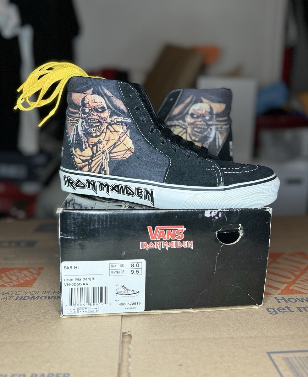 Sz. 8 Vans Sk8-Hi - Iron Maiden “Piece Of Mind” | eBay