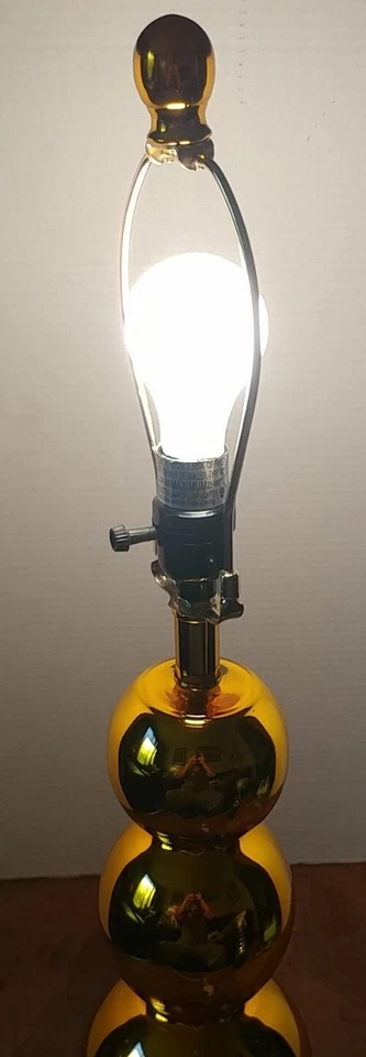 Safavieh New York Gold 3 Sphere Gourd Ball Glass Table Lamp Tested Works Great - Image 4 of 4