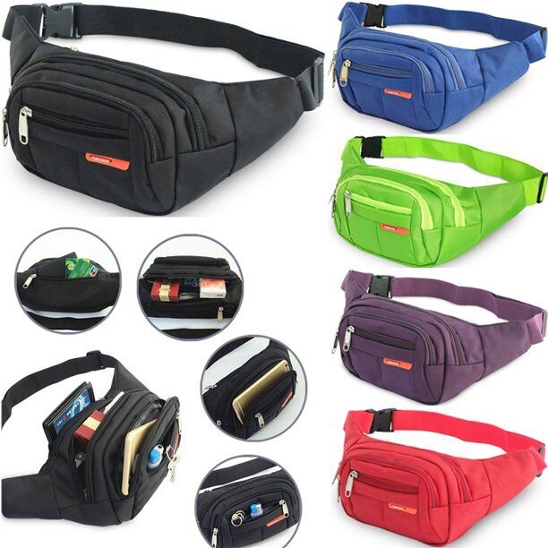 Men Women Fanny Pack Belt waist Bag Cross body Sling Shoulder Travel Sport Pouch