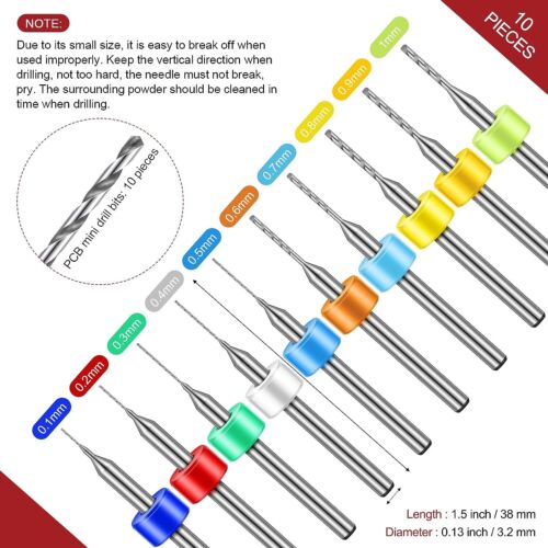 59Pcs Mini Micro Hand Twist Drill Bits Set Rotary Precision Pin Vise Tools Kit - Picture 17 of 21
