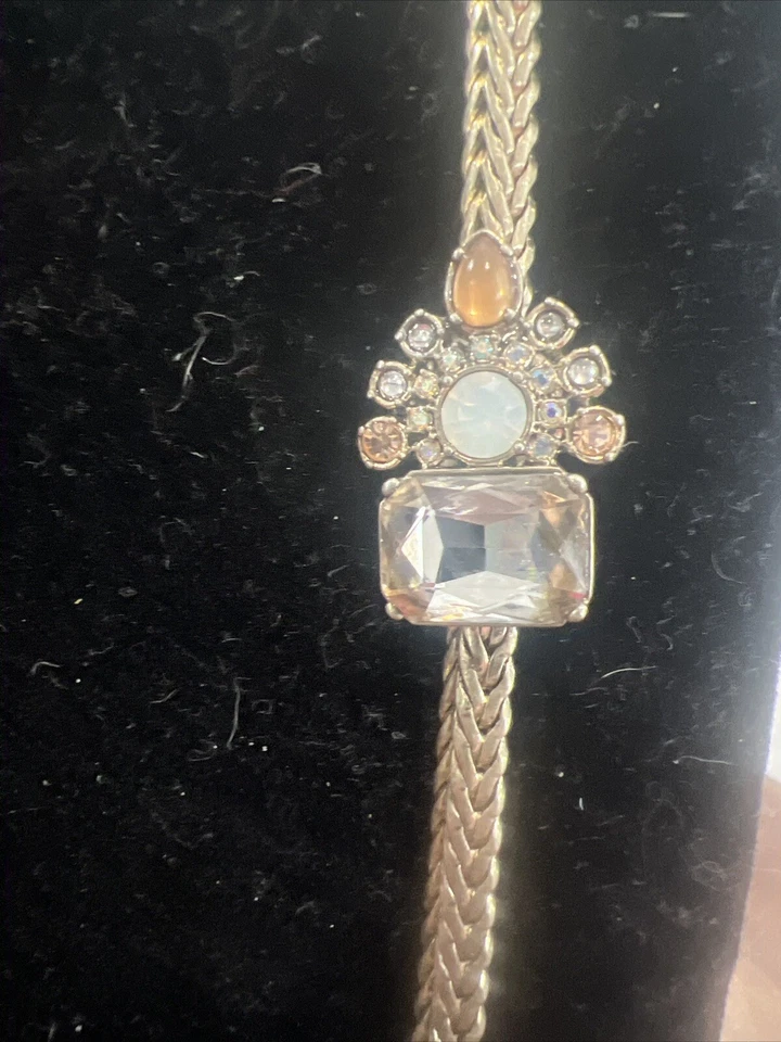 COLLAR ANN TAYLOR LOFT PLATA ESTRÁS CRISTAL Foto 3 de 4