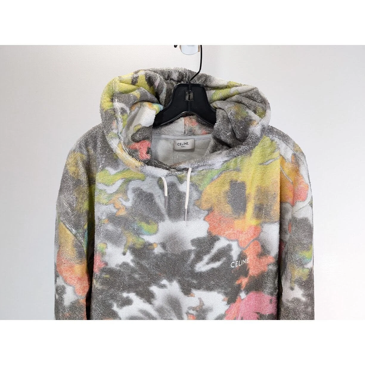 Felpa con cappuccio Celine multicolore nuova con etichetta XXL