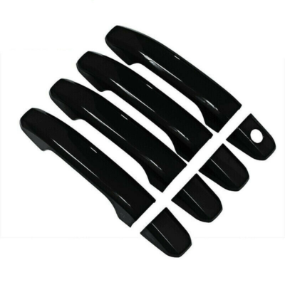 4-Piece Glossy Black Door Handle Covers For 2014-2025 GMC Sierra / Chevy Silverado 1500 (No Smart Key)