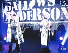 Luke Gallows Karl Anderson Signed WWE 11x14 Photo BAS Beckett COA Bullet Club 73
