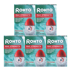 Rohto Z! Eye Drops 5-Pack, Travel Size, Anti Redness & Dryness, Vitamin B6, Japan Import
