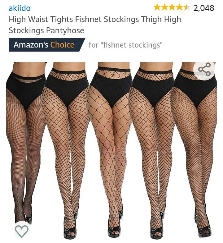 akiido 5 pairs 4 styles High Waist Tights Fishnet Stockings Thigh High  Pantyhose