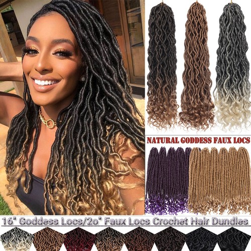 Natural As Real Faux Locs Goddess Braid Hair Extensions Afro Crochet Bulks Curly - Picture 1 of 32