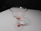 Depression Era Champagne Sherbet w Optic Pink 5" T ca 1930's