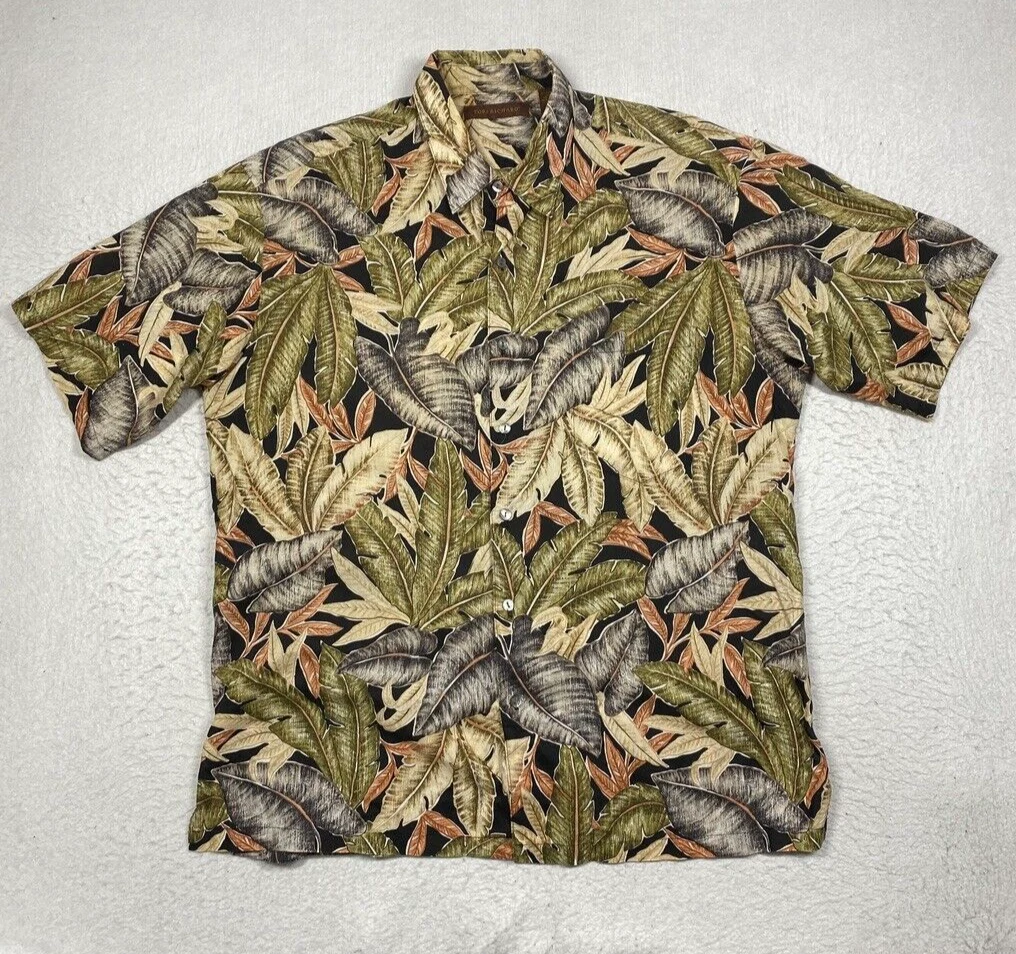 Tori Richard Shirt Mens Large Multicolor Floral Button Up Short Sleeve Casual