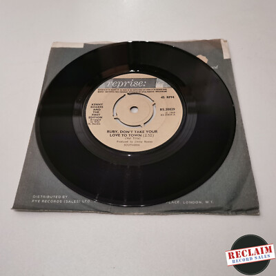 kenny rogers ruby, don't take your love to town 7'' vinyl record very good
