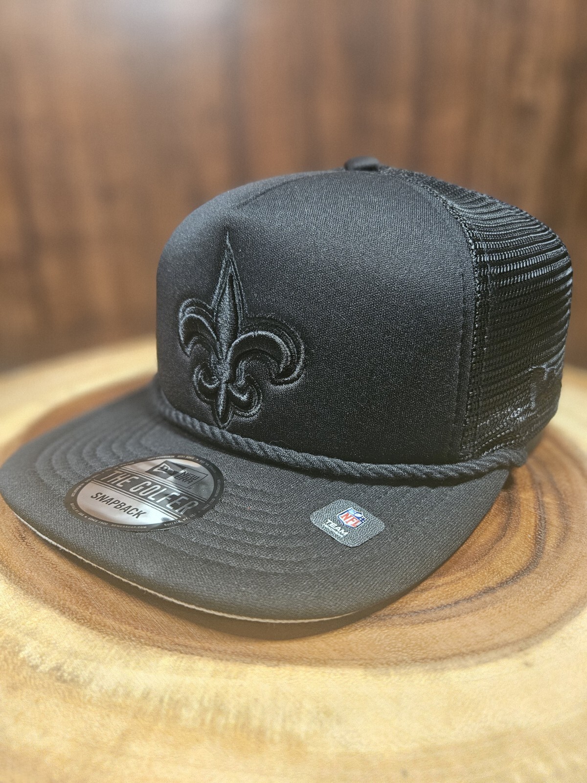 New Orleans Saints New Era The Golfer Rope Snapback Adjustable Hat Cap NFL Black