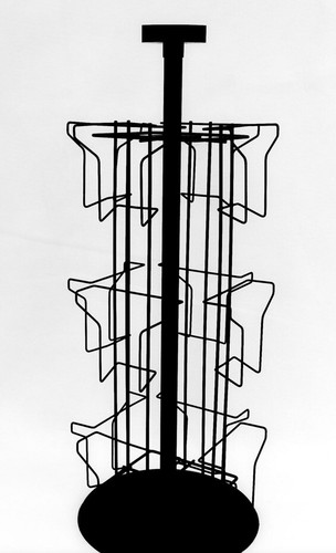 Greeting Card Rack Rotating Spins 12 Pocket Black Retail Display 5" x 7 Cards