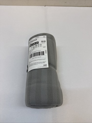IKEA Grey Striped Fleece Throw 47" x 63" Polyester Machine Wash 100% Recycled - Picture 3 of 3
