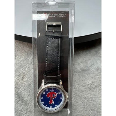 Philadelphia Phillies Sports Watch Sparo Black Leather Classic MLB Official
