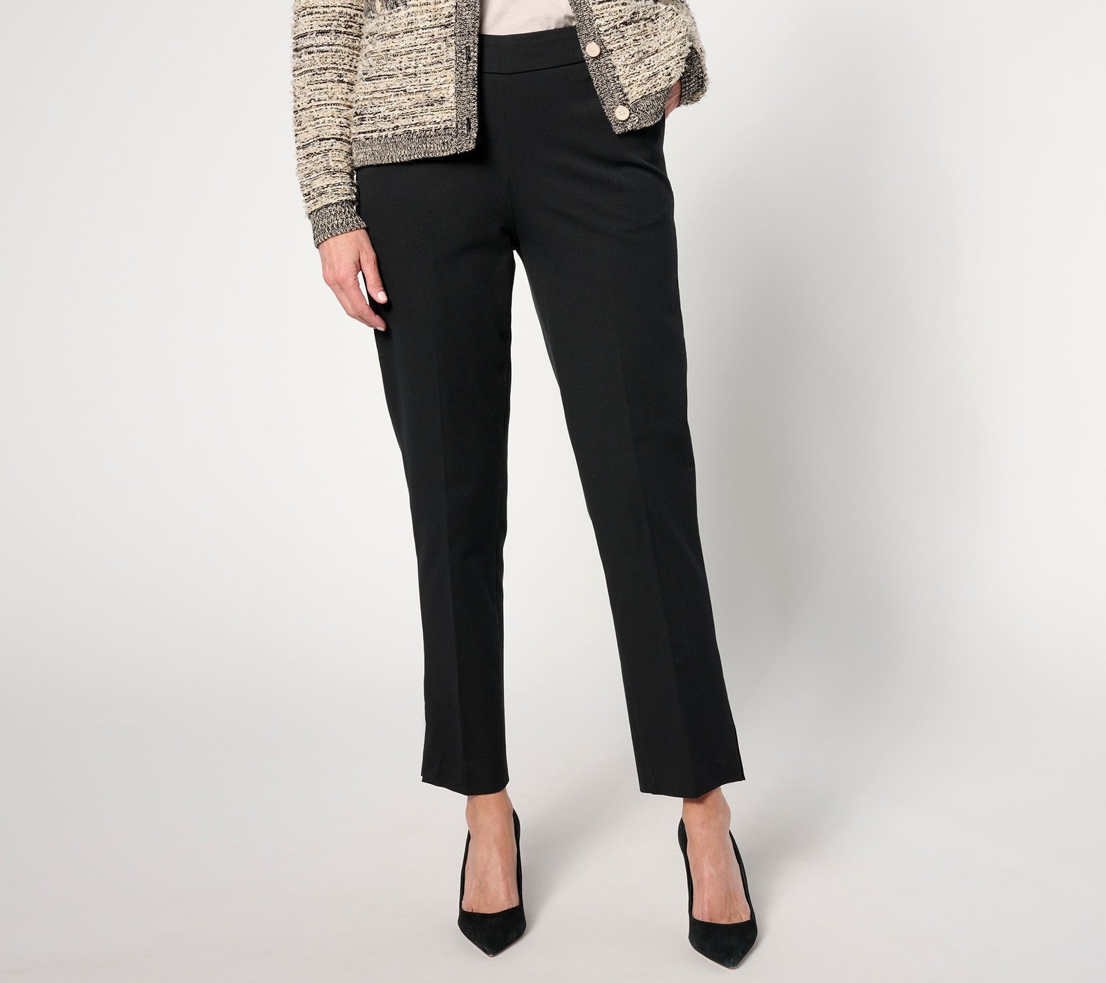 Isaac Mizrahi Live! Women's Pants Sz 2 Tall Stretch Icon Ankle Black A634637