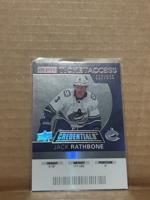 2020-21 Upper Deck Credentials Jack Rathbone Debut Ticket Access /999 